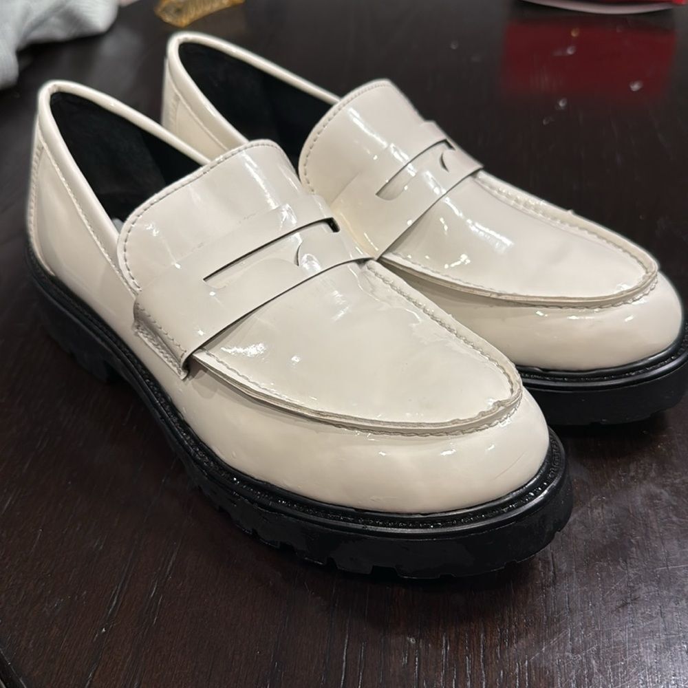Steve Madden Lotto Lug Sole White Loafers